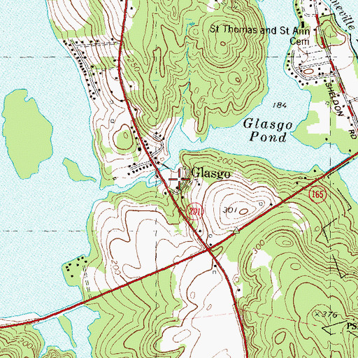 Topographic Map of Glasgo, CT