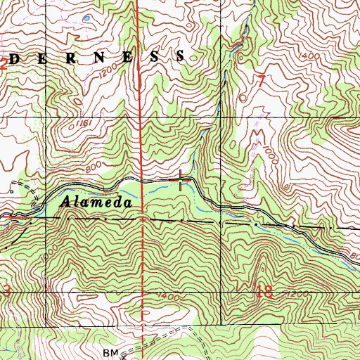 Topographic Map of Jacobs Valley, CA