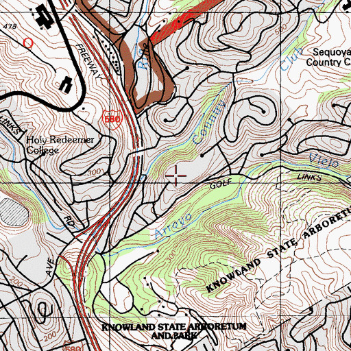 Topographic Map of Saint Paschal Baylon School (historical), CA