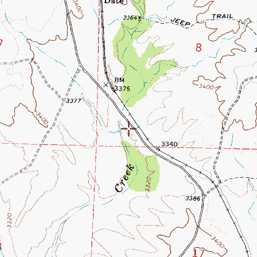 Topographic Map of Date Railroad Station, AZ