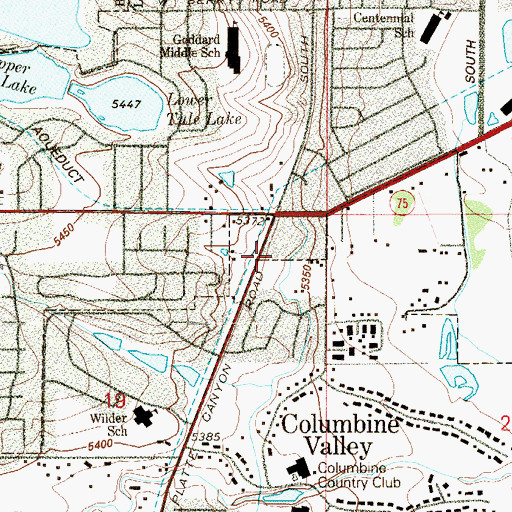 Topographic Map of Community Life Church of South Denver, CO