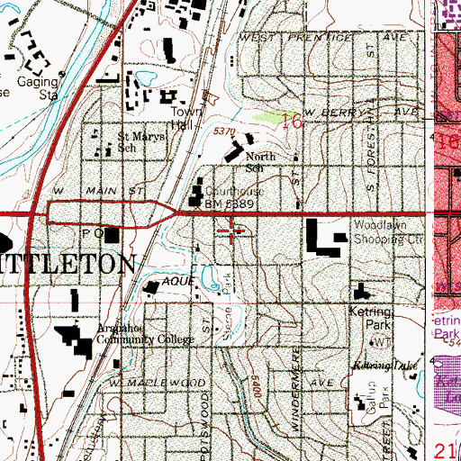 Topographic Map of First Church of Christ Scientist, CO