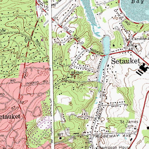 Topographic Map of Bethel African - American Cemetery, NY