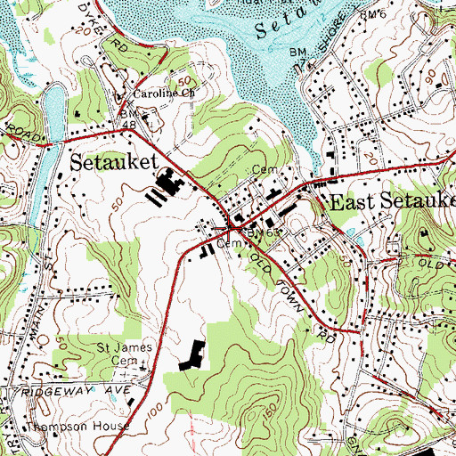 Topographic Map of Methodist Cemetery, NY