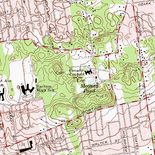 Topographic Map of Cenacle Convent Graveyard, NY