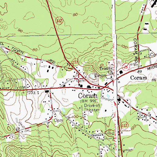 Topographic Map of The Old Catholic Cemetery, NY