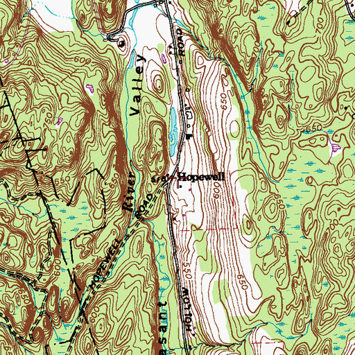 Topographic Map of Hopewell, CT