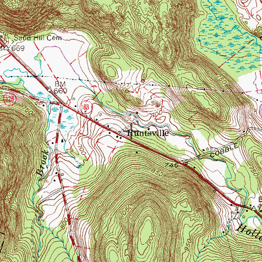 Topographic Map of Huntsville, CT