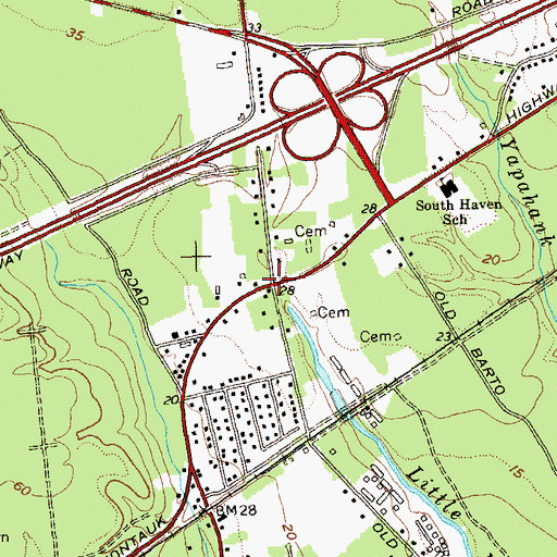 Topographic Map of Snow's Corner, NY