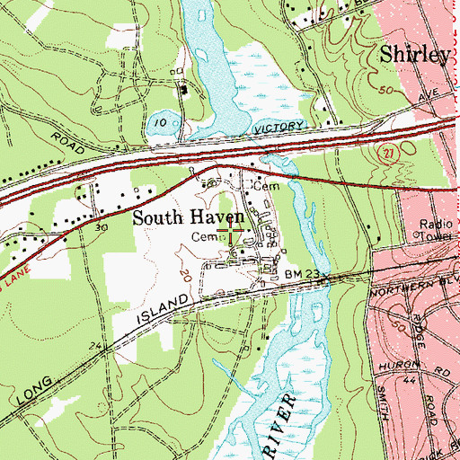 Topographic Map of Samuel Carman and Nathaniel Miller Cemetery, NY