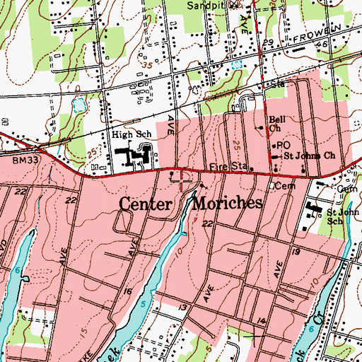Topographic Map of Methodist Cemetery, NY