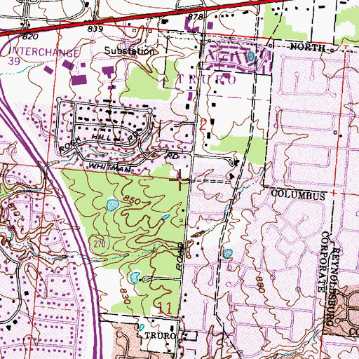 Topographic Map of Laurel Canyon Church of Christ, OH