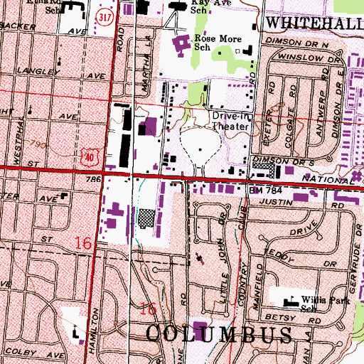 Topographic Map of Greater Saint Paul Temple, OH