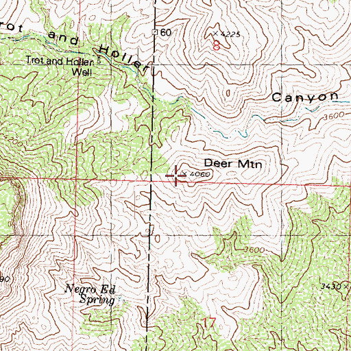 Topographic Map of Deer Mountain, AZ