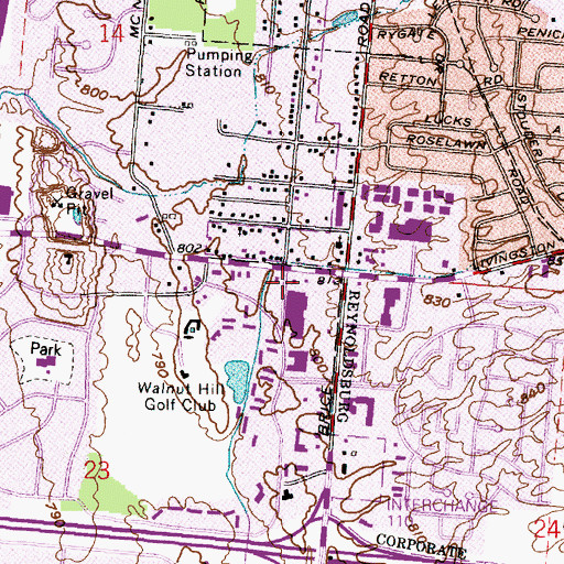 Topographic Map of Calvary Chapel of Columbus, OH