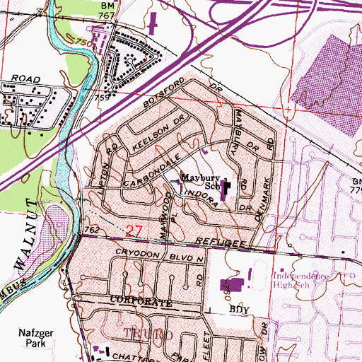 Topographic Map of Lindora Childrens Academy, OH