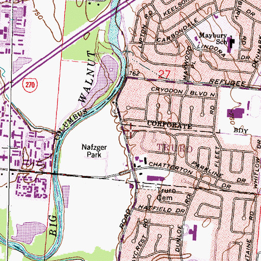 Topographic Map of Hope Community Fellowship Church, OH