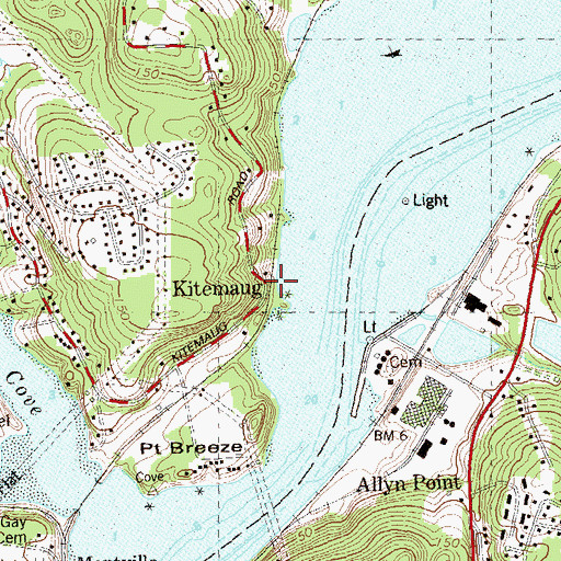 Topographic Map of Kitemaug, CT
