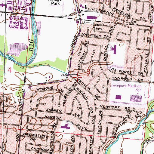Topographic Map of Beth El Agape Christian Church, OH