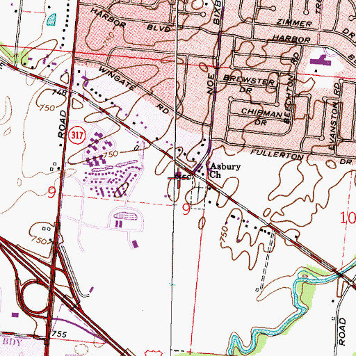 Topographic Map of Fellowship Baptist Church, OH