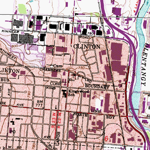 Topographic Map of Antioch Baptist Church, OH