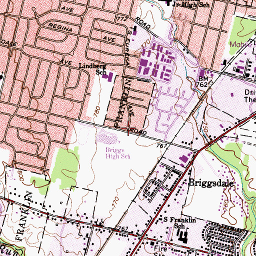 Topographic Map of Greater Columbus Free Will Baptist Church, OH