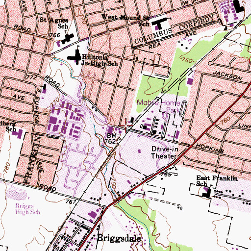 Topographic Map of New Hope Missionary Baptist Church, OH