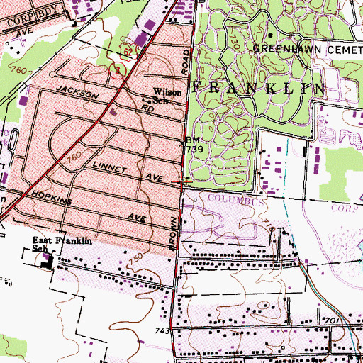 Topographic Map of Oak Grove Apostolic Church, OH