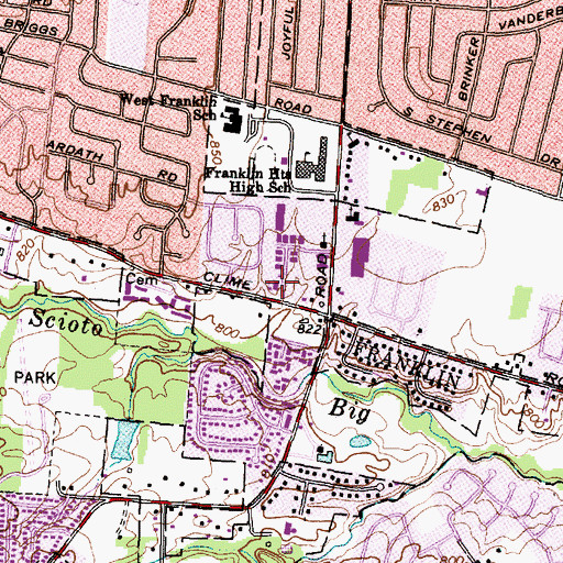 Topographic Map of Clime Road Church of God, OH