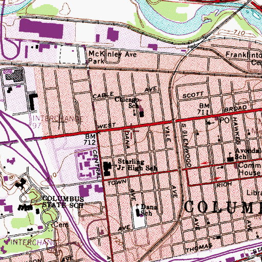 Topographic Map of Amazing Grace Baptist Church, OH