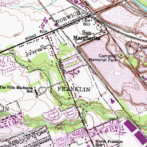 Topographic Map of Saint Margaret of Cortona Church, OH