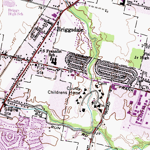 Topographic Map of Central Baptist Academy, OH