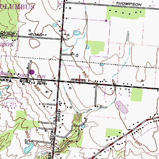 Topographic Map of First Korean Church of Columbus, OH