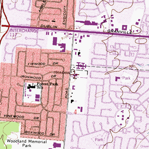 Topographic Map of North Church, OH