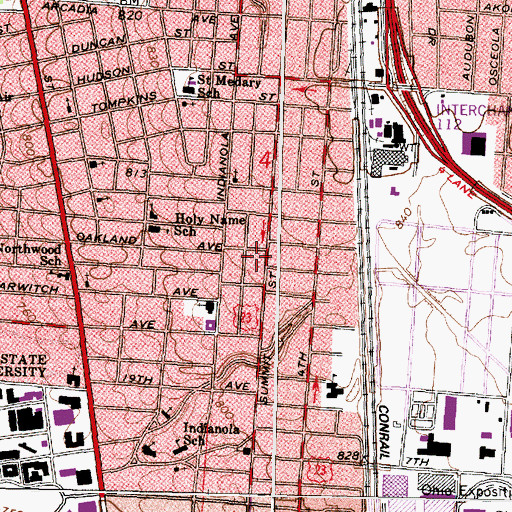 Topographic Map of Saint Gregory Orthodox Church, OH