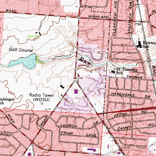 Topographic Map of Advent Evangelical Lutheran Church, OH