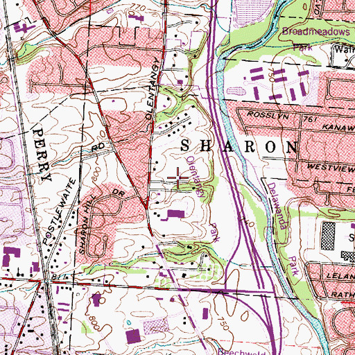 Topographic Map of Riverside Bible Church, OH