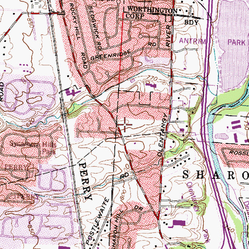 Topographic Map of Linworth Road Community Church, OH
