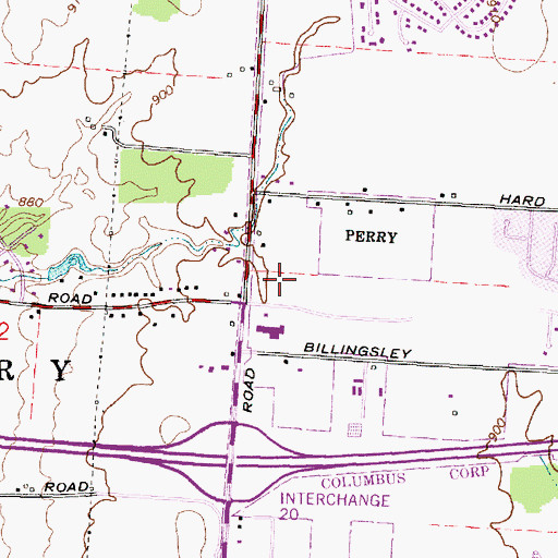 Topographic Map of Fellowship Lutheran Church, OH
