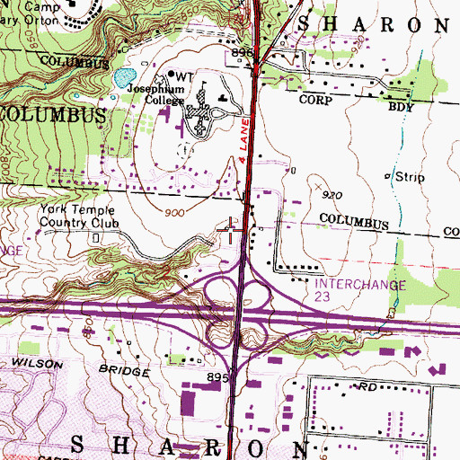Topographic Map of High Street Baptist Church, OH
