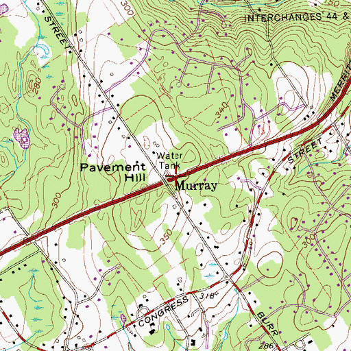 Topographic Map of Murray, CT