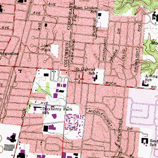 Topographic Map of New Shiloh Missionary Baptist Church, OH
