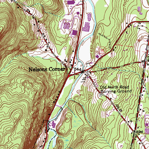 Topographic Map of Nelsons Corner, CT