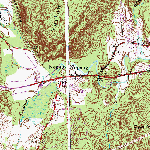 Topographic Map of Nepaug, CT