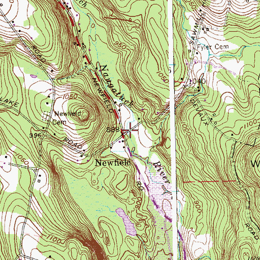 Topographic Map of Newfield, CT