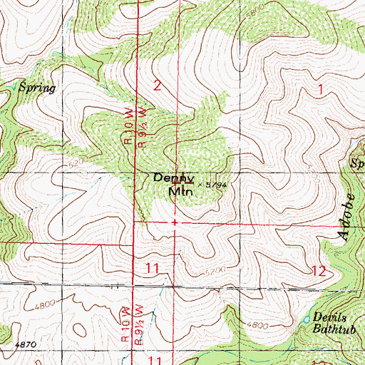 Topographic Map of Denny Mountain, AZ