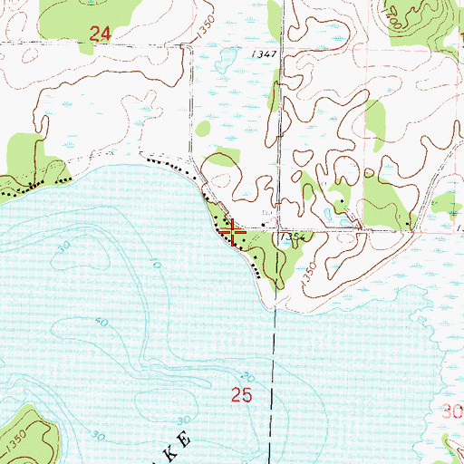 Topographic Map of Woodland Park, MN