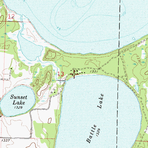 Topographic Map of Minnechoka Camp, MN