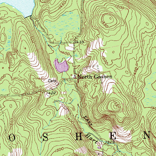 Topographic Map of North Goshen, CT
