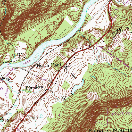 Topographic Map of North Kent, CT